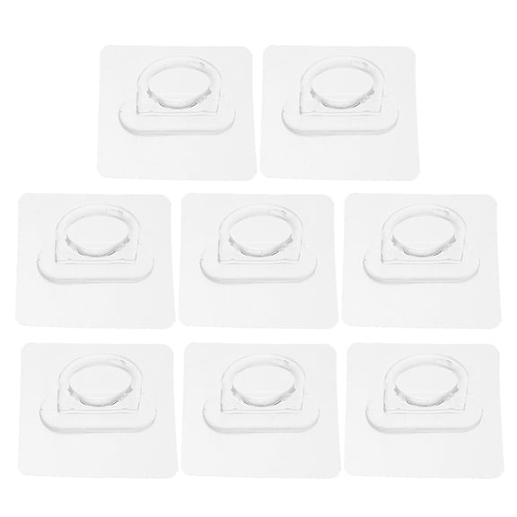 PENIKOKO Clear Adhesive No-Drill Hooks for Shower Wall Mount, Acrylic Spray Bottle Holder, Multifunctional Bathroom Organizer, 8 Pieces