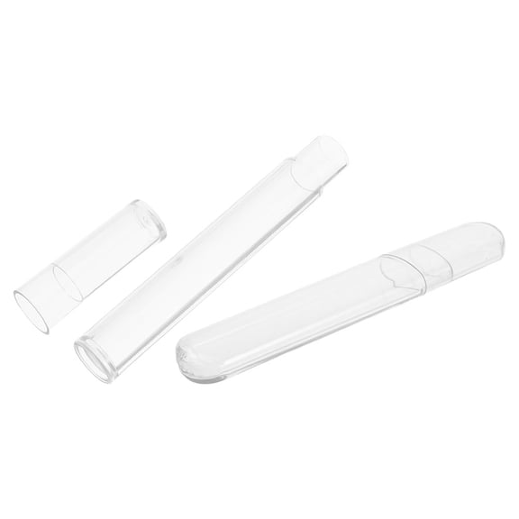 PENIKOKO Clear Plastic Makeup Brush and Tweezer Storage Container for Travel and Home Use 2pcs Transparent