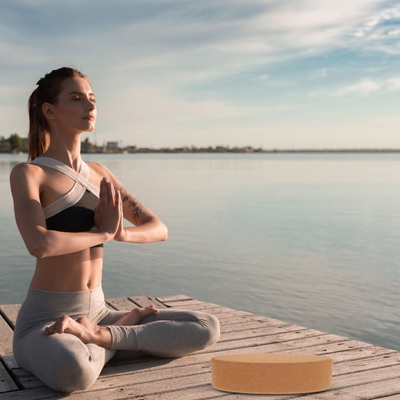 PENIKOKO Cork Yoga Block Oval Shape for Yoga Dance and Stretching Natural Durable Support Balance Aid