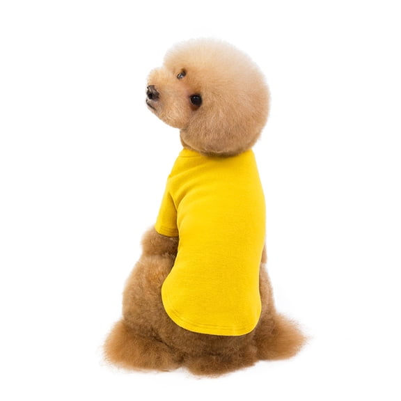 PENIKOKO Yellow Cotton Dog Shirt for Walking, Jogging, Outdoor Activities and Photo Sessions