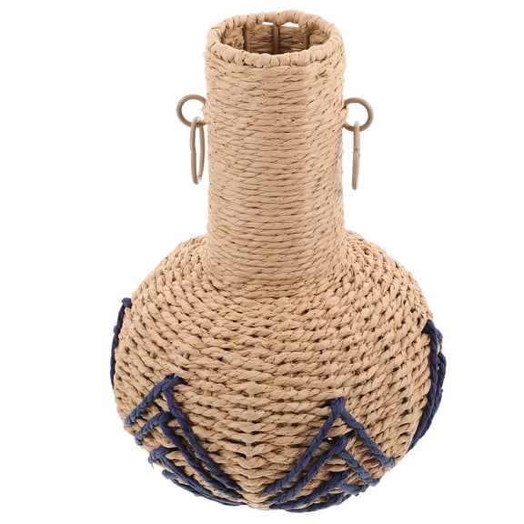 PENIKOKO Style Hand Woven Paper Rope Flower Vase Decorative for Bedroom 1 Piece