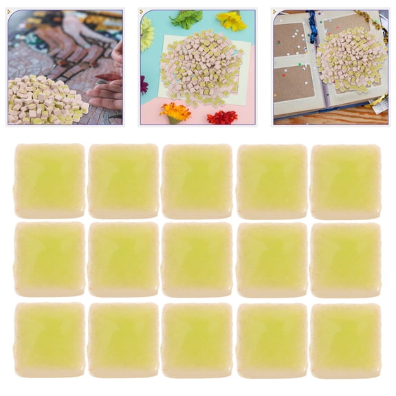 PENIKOKO Craft Mosaic Ceramic Tiles Grass Green Decorative Tiles for Home Decor and Art Projects