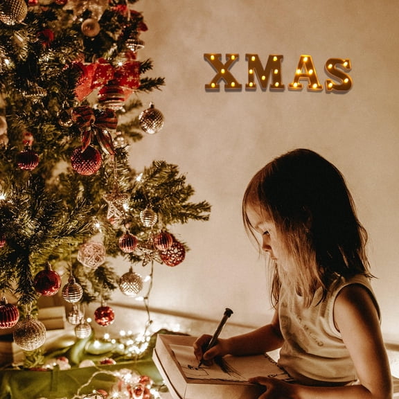 PENIKOKO Creative Golden LED Night Light for Decor Unique Letter Shape Design Ideal for Parties and Celebrations