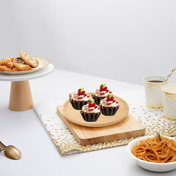 PENIKOKO Wooden Snack Serving Tray Beige - Cute Dessert Platter for Festivals and Parties, 1 Set