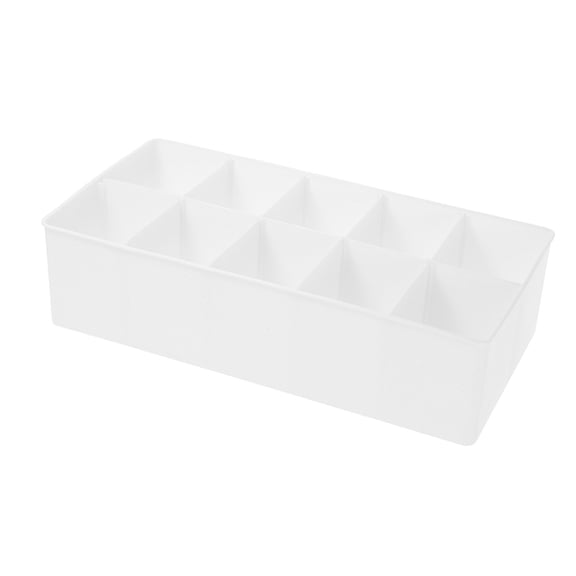 PENIKOKO Deep Drawer Organizer White Plastic Makeup Storage Box PP Material for Office and Home Organization 1 Set