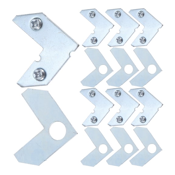 PENIKOKO 50-Piece Aluminum Alloy Picture Frame Corner Brackets, L Shape Right Angle Repair Hardware Connector Plates