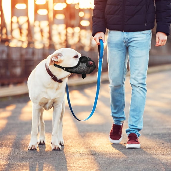 PENIKOKO Adjustable Dog Muzzle Breathable Mesh Lightweight Pet Muzzle for Large Dogs Black