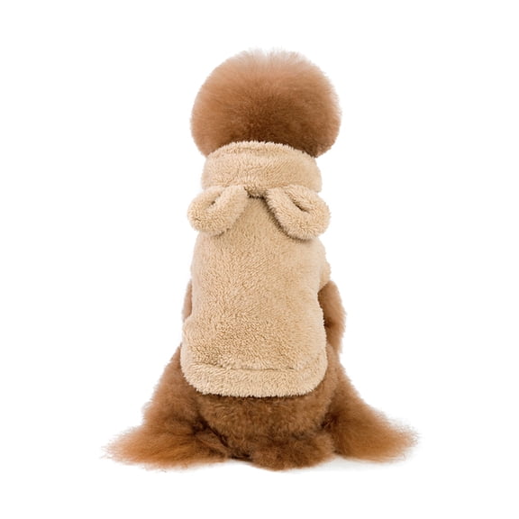 PENIKOKO Dog Sweaters Light Brown with Cute Bear Ears and Buckle Closure Perfect for Outdoor Wear
