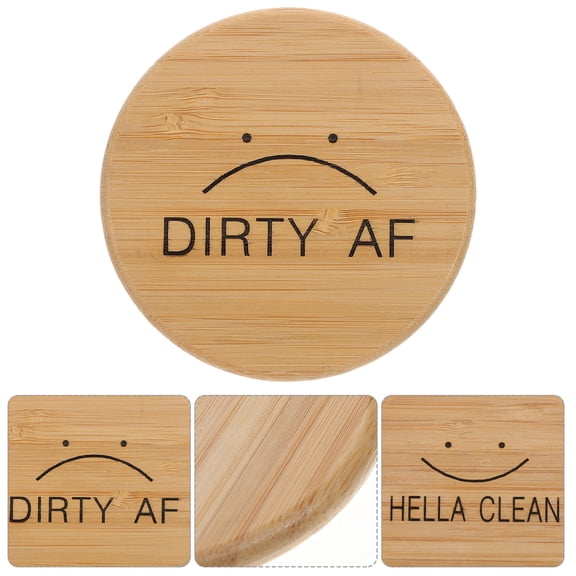 PENIKOKO Double Sided Clean Dirty Magnet Sign for Dishwasher Refrigerator Light Brown 1 Piece