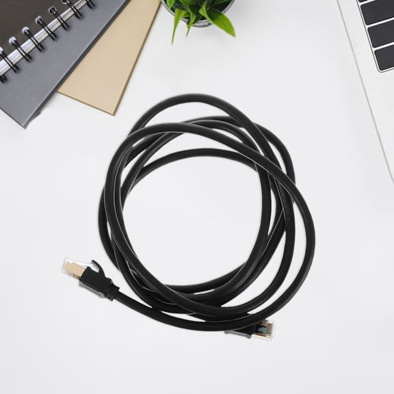 PENIKOKO Black Cat 8 Ethernet Cable, Double Shielded Network Cord and