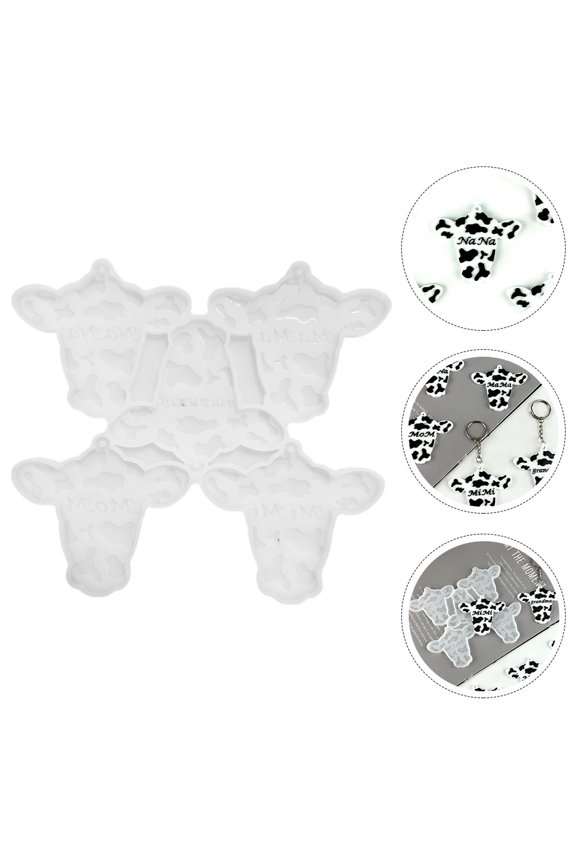 Durable Silicone Cow Head Mold for Making Resin Key Rings and Decorative Pendants