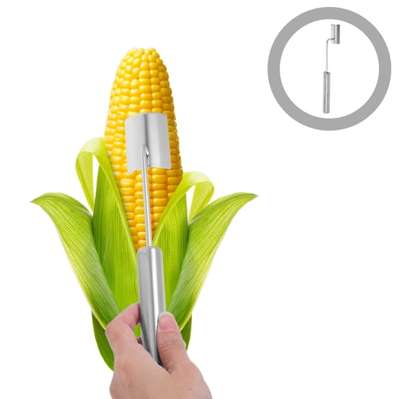 PENIKOKO Durable Stainless Steel Corn with Long Handle Easy to Use Corn Peeler Tool