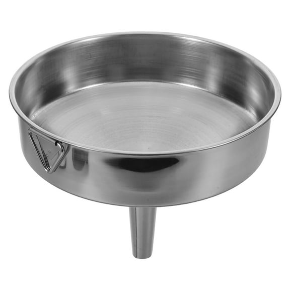 Stainless Steel Kitchen Funnel with Wide Mouth and Spill-Reducing Edge, 11.5 x 7.5 x 4.5 Inches, Easy Pouring Tool