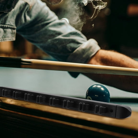 PENIKOKO Wooden Pool Cue Rack with Roman Design Wall-Mounted Organizer for Home Billiards Room