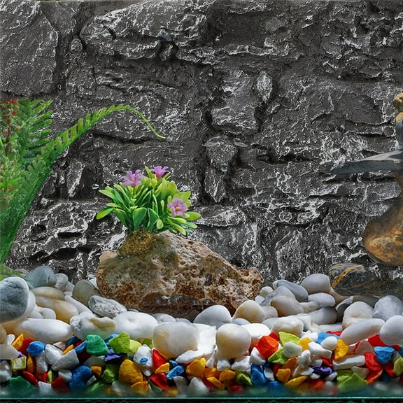PENIKOKO 3D Rock Stone Background Panel for Fish Tank and Reptile Terrarium, Easy Installation Decorative Aquarium Backdrop