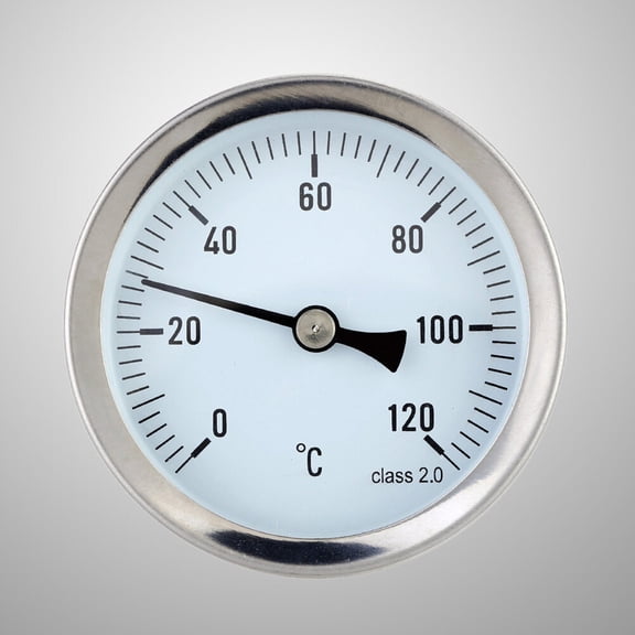 PENIKOKO Electric Temperature Gauge Silver Round Dial Waterproof for Hot Water Systems 1Pack