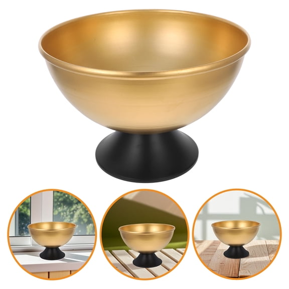 PENIKOKO Elegant Design Golden Iron Flower Pot for Gold Bowl 1Pack 11.99X11.99X6.68in