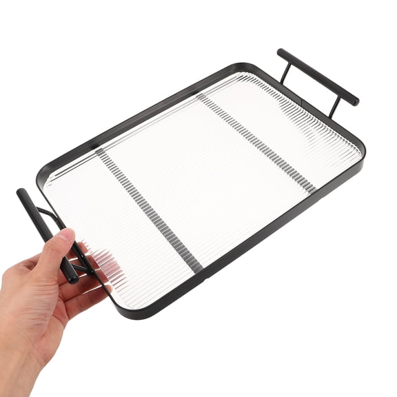 PENIKOKO Stylish Acrylic Rectangle Serving Tray for Coffee Station, Living Room Decor - Elegant 1 Piece Set