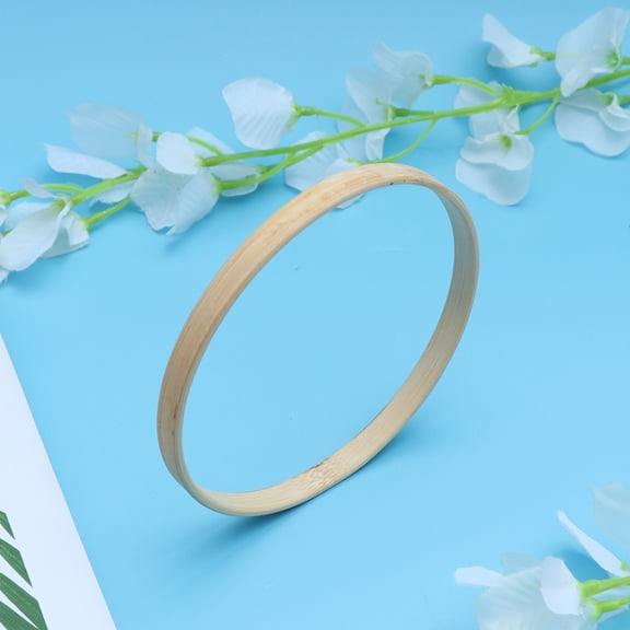 PENIKOKO Wooden Embroidery Hoop Circle Set for Beginners and Craft Enthusiasts Beige 1 Set