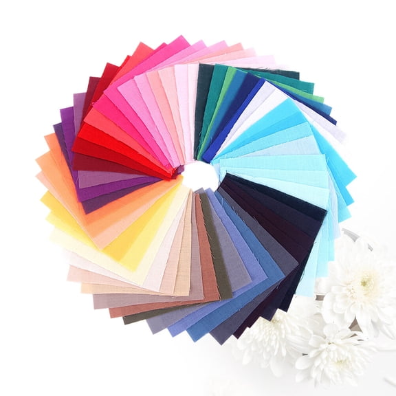 PENIKOKO Fabric Pieces for Crafts DIY Cotton Cloth Assorted Color Handmade Accessories for Girls Home Decor 50Pcs