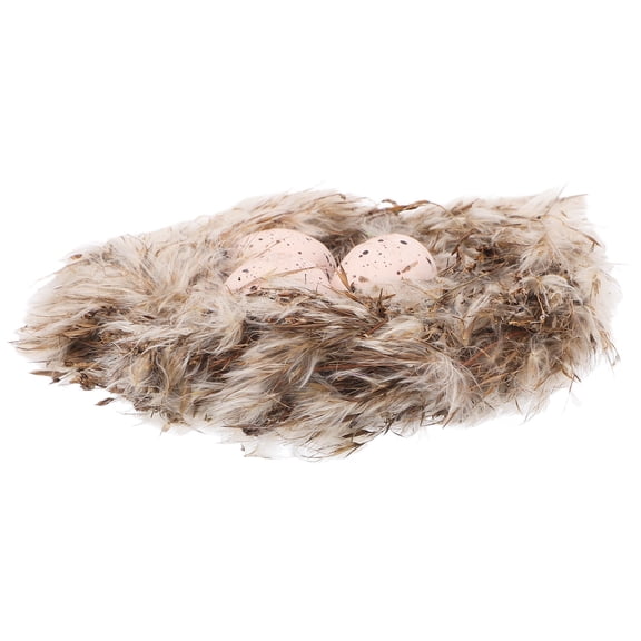 PENIKOKO Fake Egg Landscape Bird Nest With Fake Eggs For Home Decor 1 Set