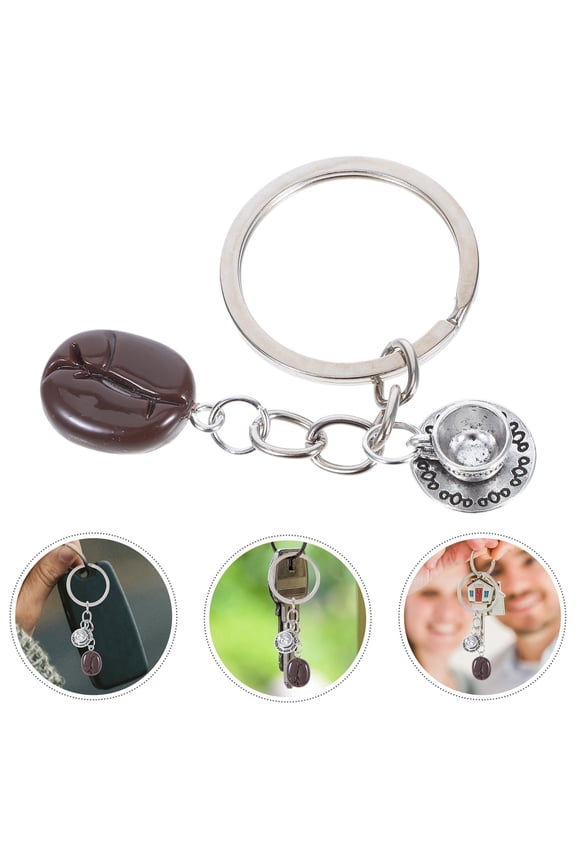 Fashionable Keychain Bag Charm Coffee Cup Assorted Color 1Pack for Coffee Lovers in Office Outdoor