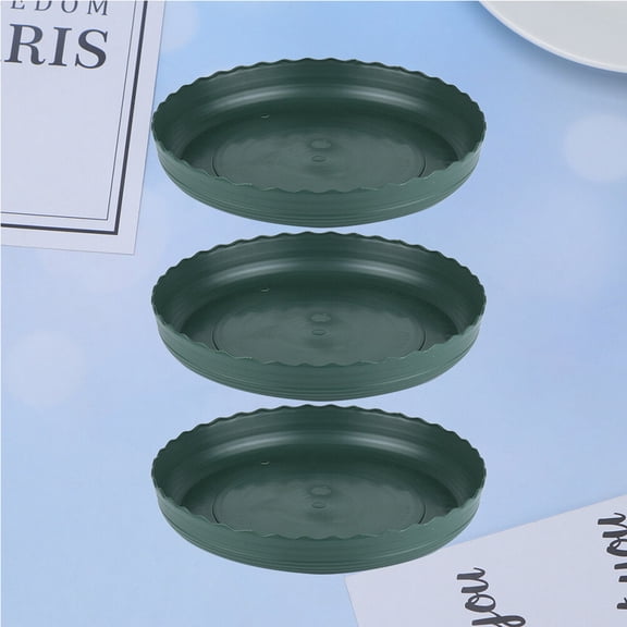 PENIKOKO 3- Plastic Flower Pot Base Saucers for Garden Plants and Outdoor Use