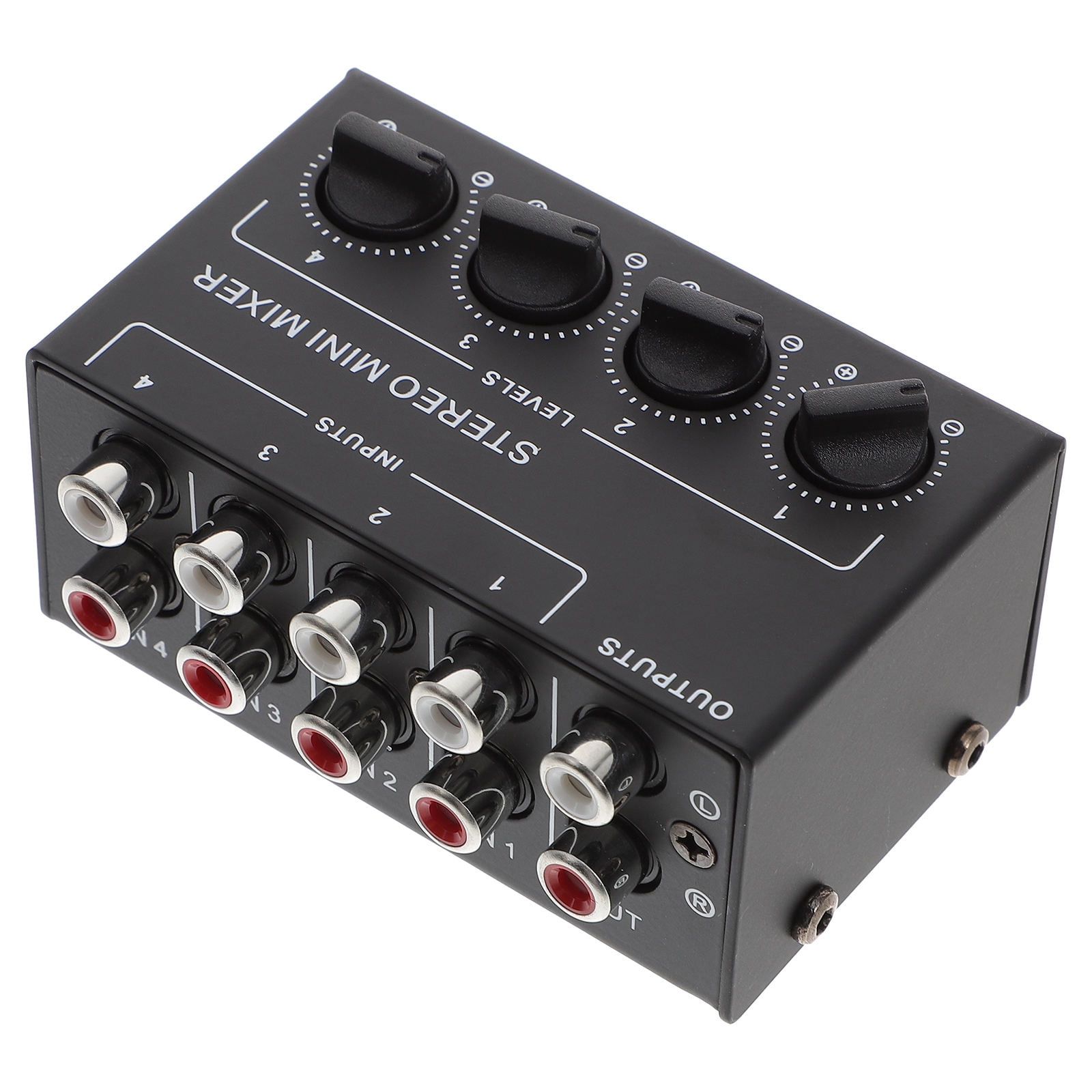 PENIKOKO 4-Channel Audio Mixer Black Studio Mixer for Recording and Audio Engineering Use