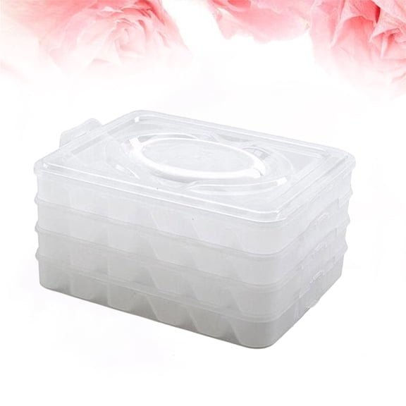 PENIKOKO Freezer Storage Container Dumpling Holder Transparent PP 1Pack Portable for Camping Storage
