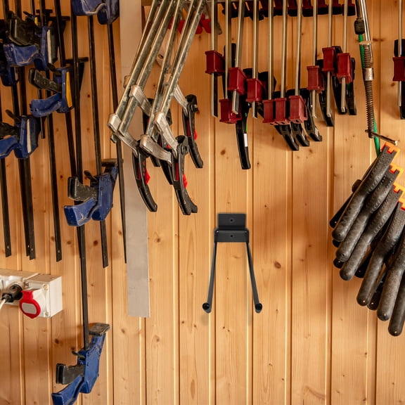 PENIKOKO Black Wall-Mounted Garden Tool Hanger for Garage and Outdoor Storage, Heavy Duty, 1 Piece