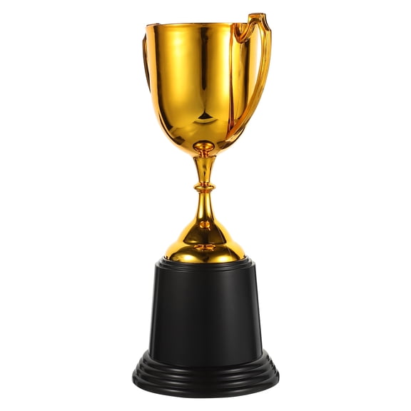 PENIKOKO Golden Plastic Trophy Cup for Competition Ceremony with Smooth Surface and DIY Nameplate