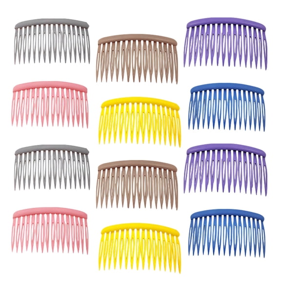 PENIKOKO Hair Comb Pins 12 Pieces Assorted Colors Plastic Resin Hair Accessories for Firm Hold Styling