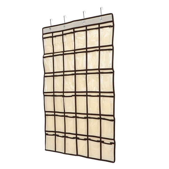 PENIKOKO Hanging Organizer Pockets for Classroom Storage, Transparent Beige PVC, Wall Pocket, 1 Piece