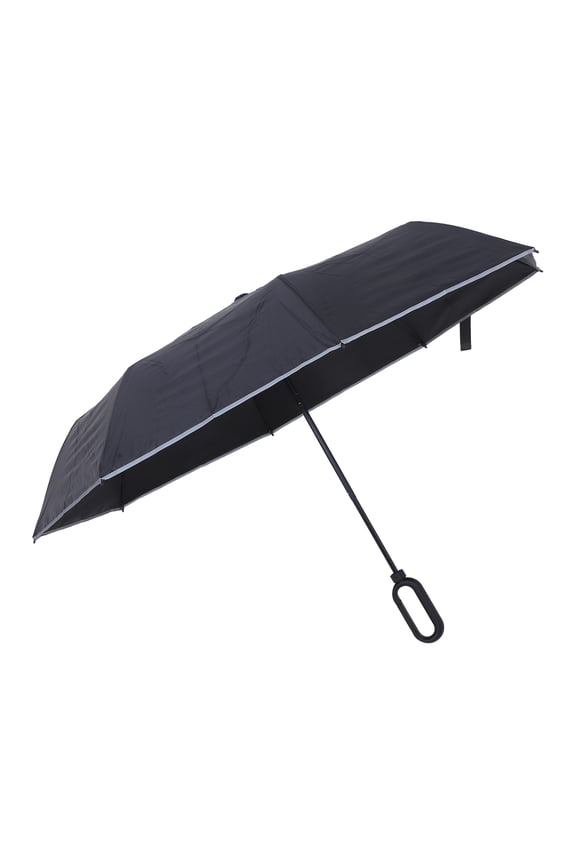 Heavy Duty Black Portable Umbrella with Large Canopy, Handle, and Hook Design for Outdoor Use