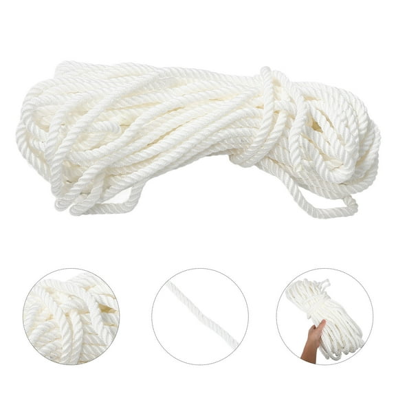 PENIKOKO Heavy Duty White Nylon Yacht Rope for Marine Docking and Secure Boat Tie Downs
