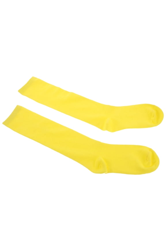 High Knee Socks Women Cotton Long Tube Knee Socks Bright Yellow Non Shrinking and Non Fading 1 Pair