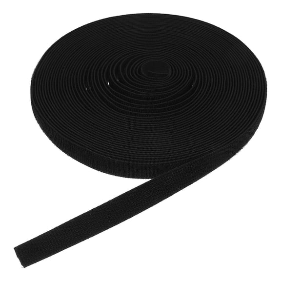 PENIKOKO Black Nylon Stretch Tie Tape Adhesive Hook Tape 20 Yards for Crafts, Repairs, and Projects