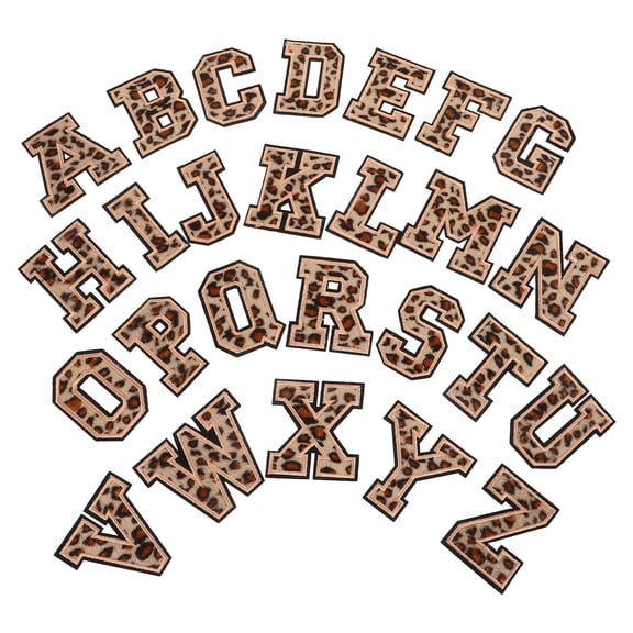 PENIKOKO  Light Brown Velvet Iron on Letters 26 Pieces DIY Decoration for Clothing Accessories 2.62.50.1in