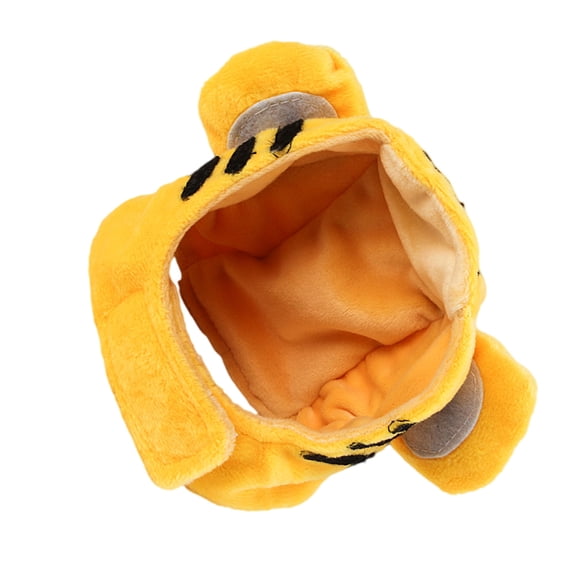 PENIKOKO Khaki Plush Cat Cap Tiger Pattern Pet Cosplay Hat Easy to Clean Headgear for Pets