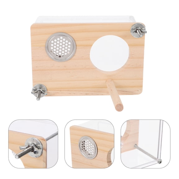 PENIKOKO Large Transparent Bird Cage Nest Box for Lovebirds and Budgerigars Breeding