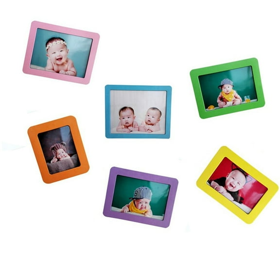 PENIKOKO Magnetic Picture Frame for Fridge Purple Brightly Colored Holds Photos 1Set