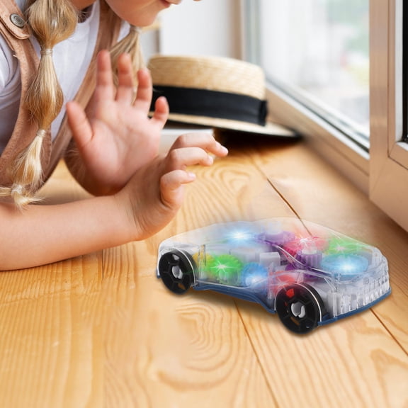 PENIKOKO Mechanical Gear Car Toy with Electric Lights and Sound Effects for Kids Interactive Skill Building and Educational Play