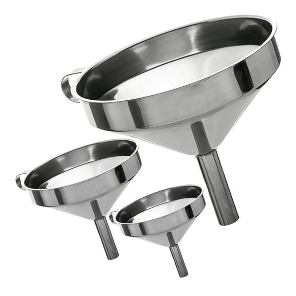PENIKOKO 3-Pack Stainless Steel Kitchen Funnels Cone Shaped Liquid Transfer Set