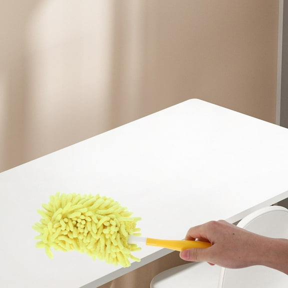 PENIKOKO Microfiber Mop Set with Yellow Coral Fleece, Lightweight Cleaning Tool for Home Use