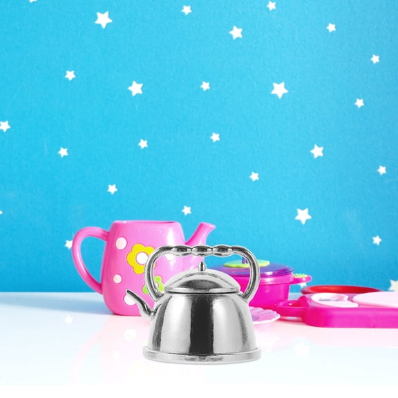 PENIKOKO Miniature Teapot Silver Metal 1Pcs Collectors Retro Style Shelf Decor
