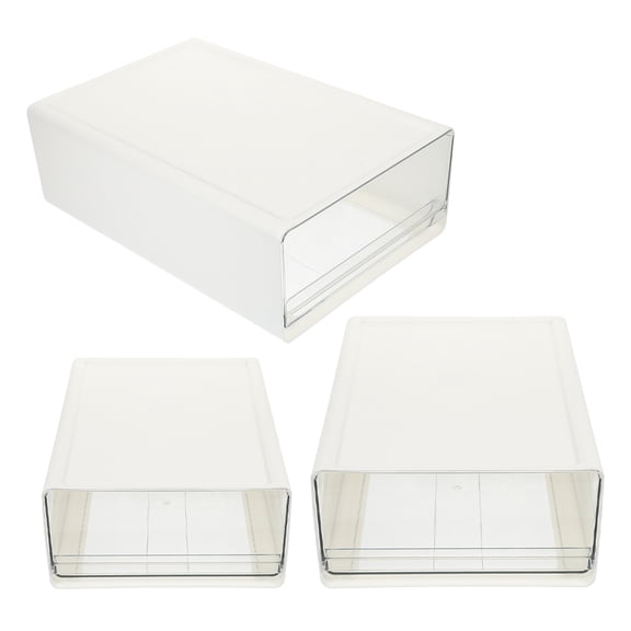 PENIKOKO Modular Drawer Organizer White Construction for Office and Home 3Pcs
