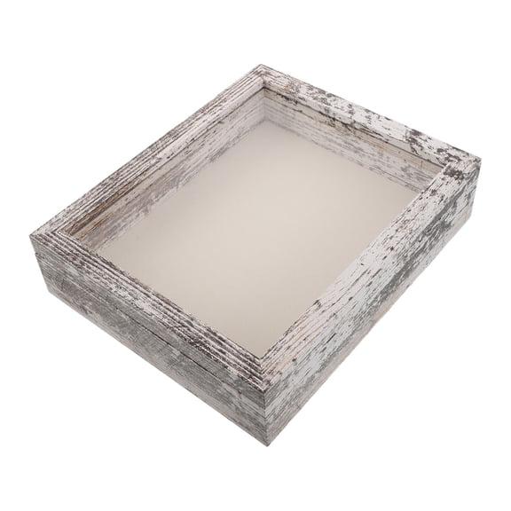 PENIKOKO Multiuse Linen Back Shadow Box Frame with Rustic Wood for Art Prints and Family Memories