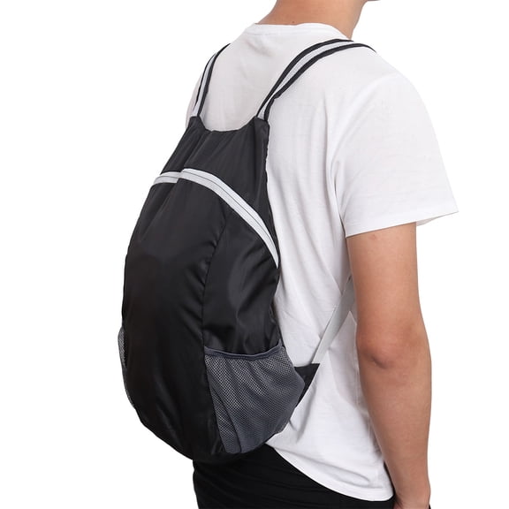 PENIKOKO Outdoor Backpack Foldable Nylon Portable Hiking Backpack Black 1Pack