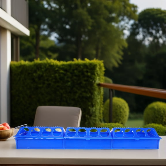 PENIKOKO Outdoor Blue Plastic Pigeon Feeder Anti Spill Feeding Trough Durable and Easy Clean