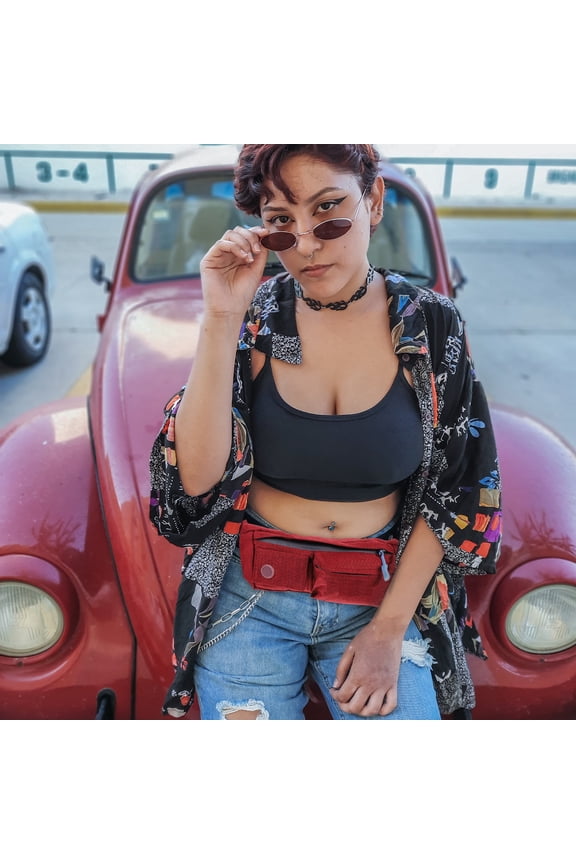 Outdoor Waist Pouch Red - Running, Hiking, Jogging, Travel, Casual Sports Belt Bag